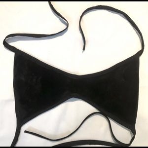 Black Furry Rave Bikini Top